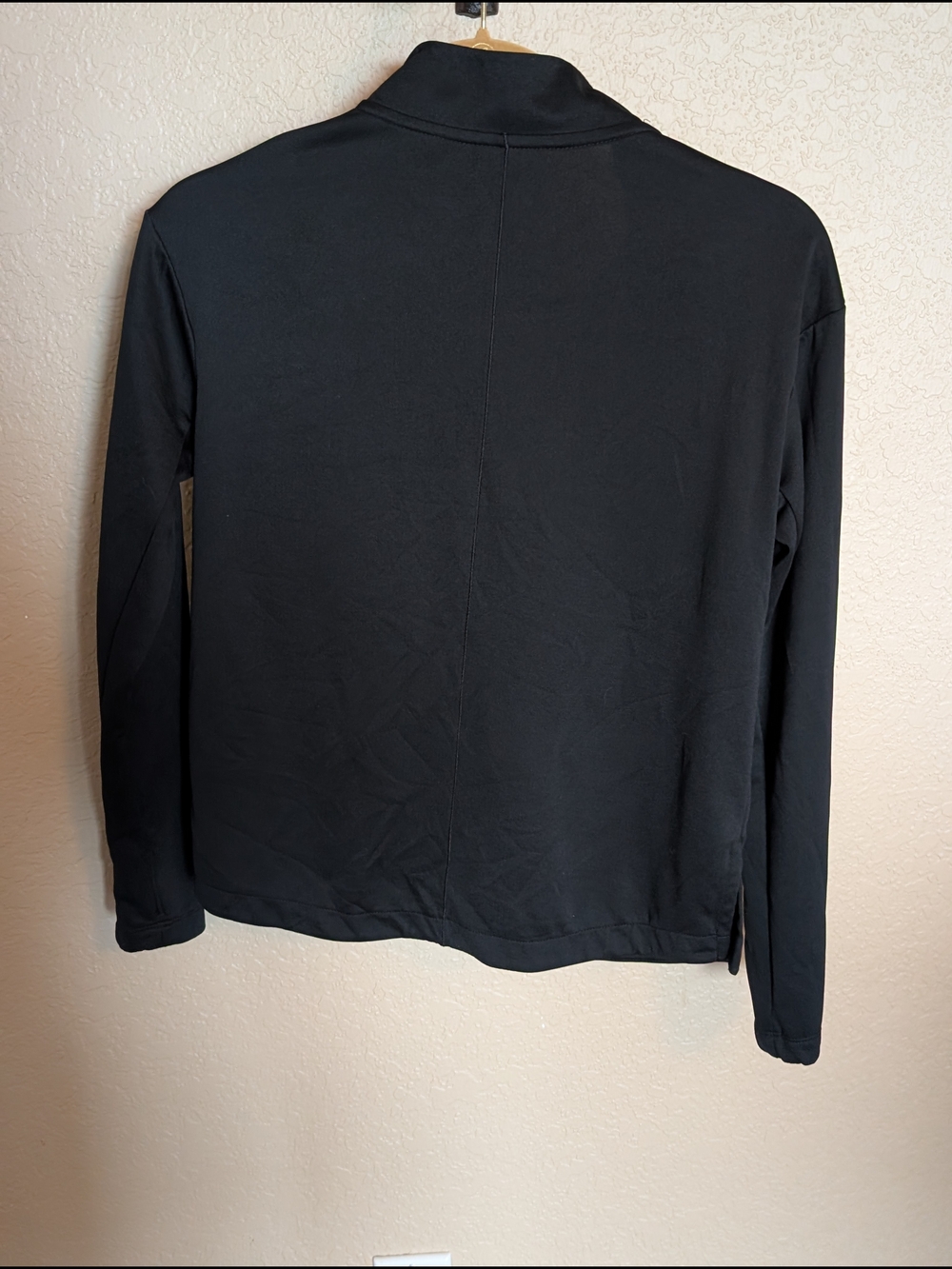 Nike Black Half-Zip Performance Top with White Swoosh - Picture 3 of 3